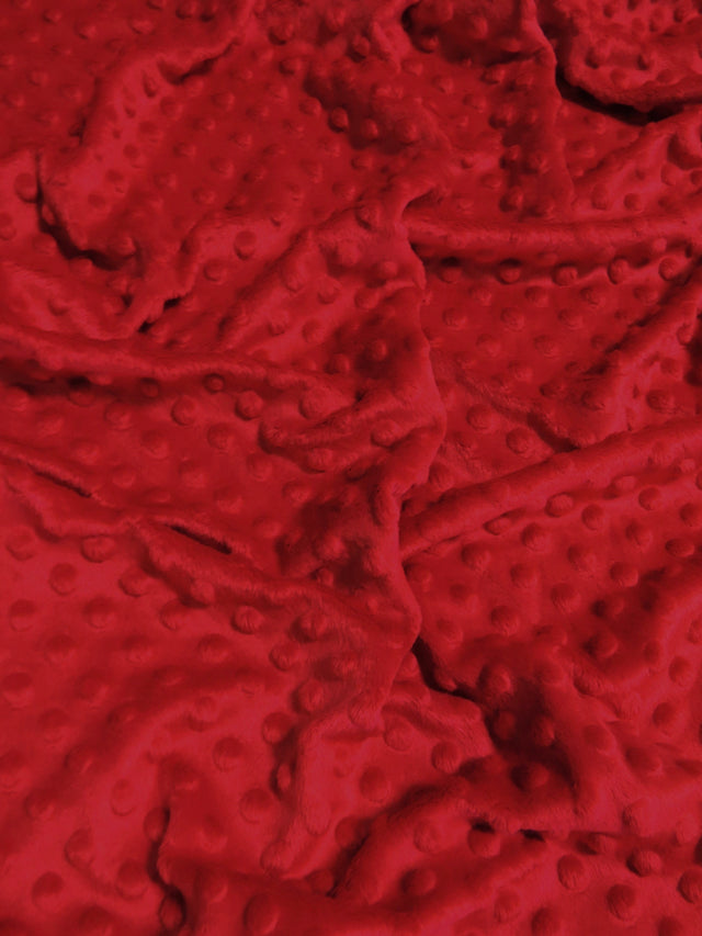 Red Minky Dimple Dot Baby Soft Fabric by the Yard