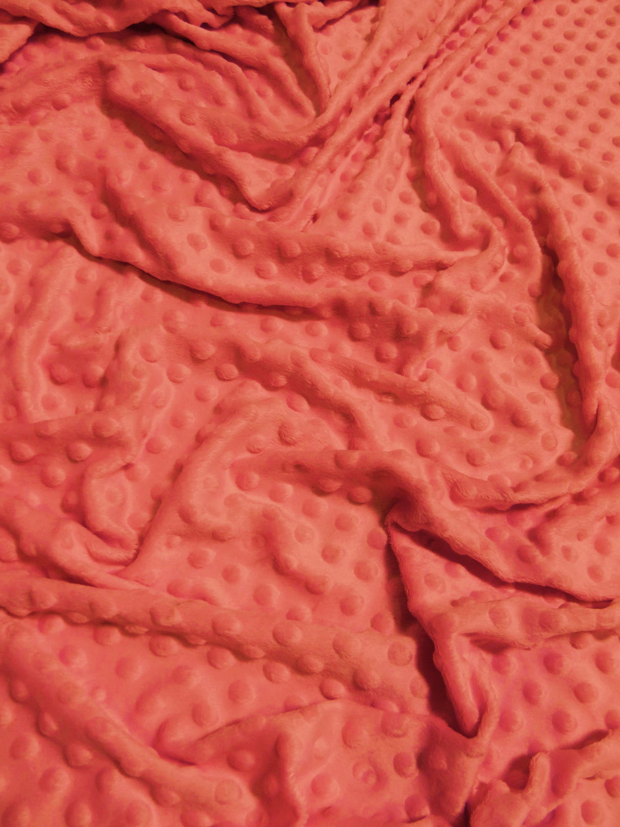 Strawberry Minky Dimple Dot Baby Soft Fabric