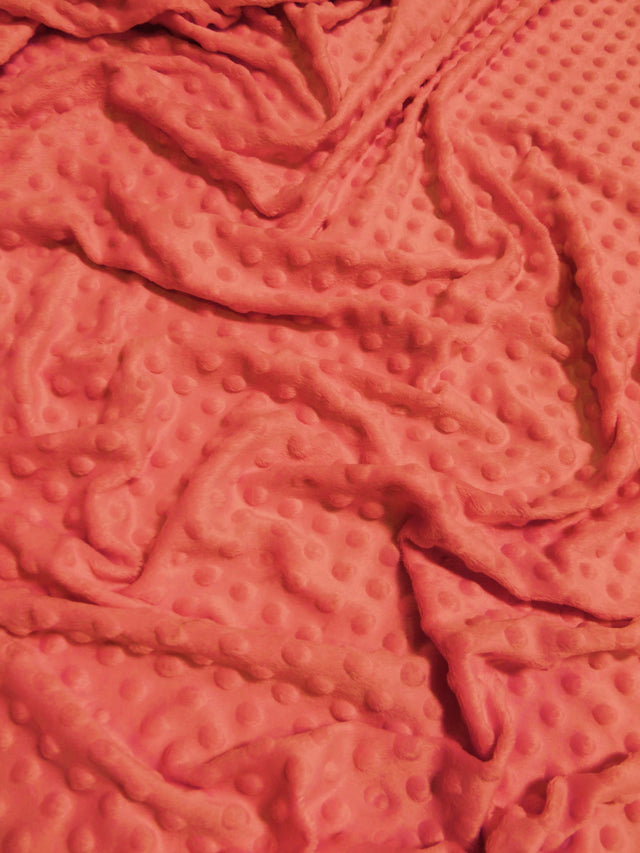 Strawberry Minky Dimple Dot Baby Soft Fabric
