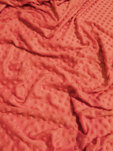 Strawberry Minky Dimple Dot Baby Soft Fabric
