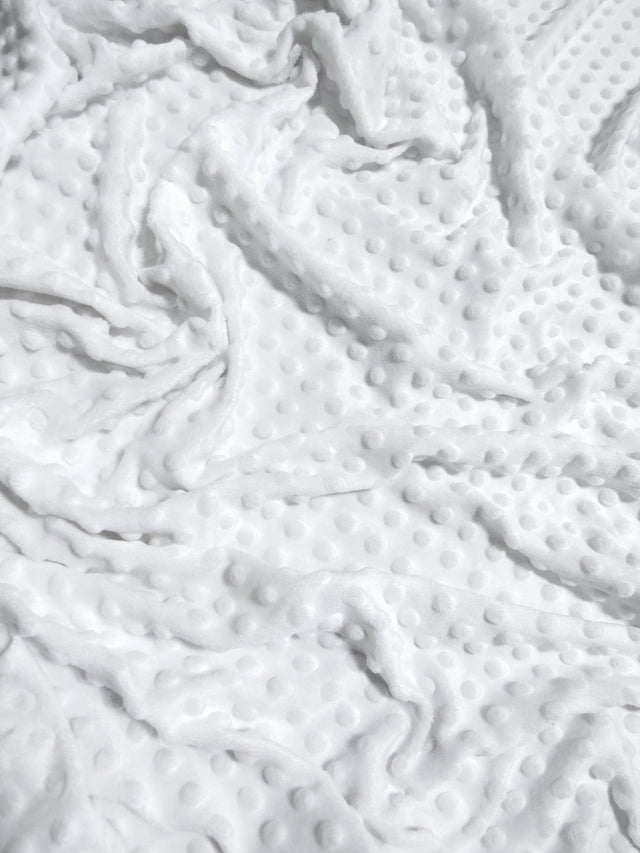 White Minky Dimple Dot Baby Soft Fabric