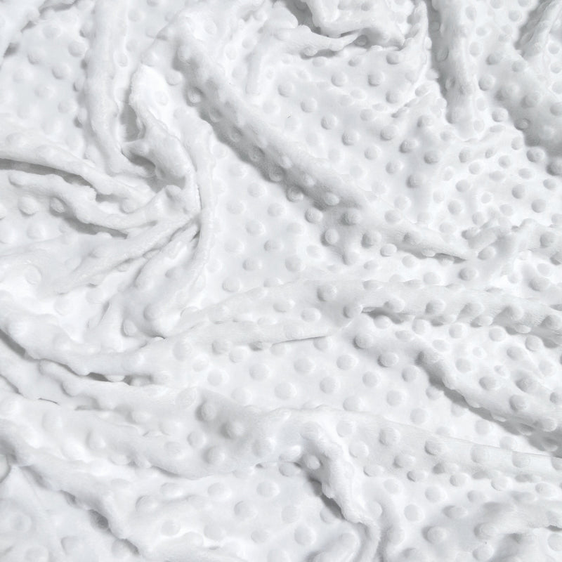 White Minky Dimple Dot Baby Soft Fabric