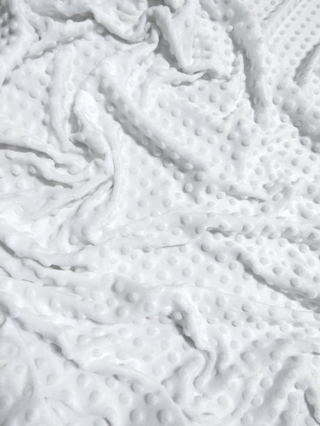 White Minky Dimple Dot Baby Soft Fabric