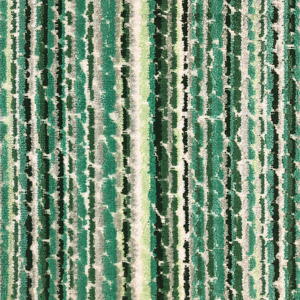 Dion Fabric Cut Velvet Fabric - Multi-Colored Striped, 55" Width (1 Yard)