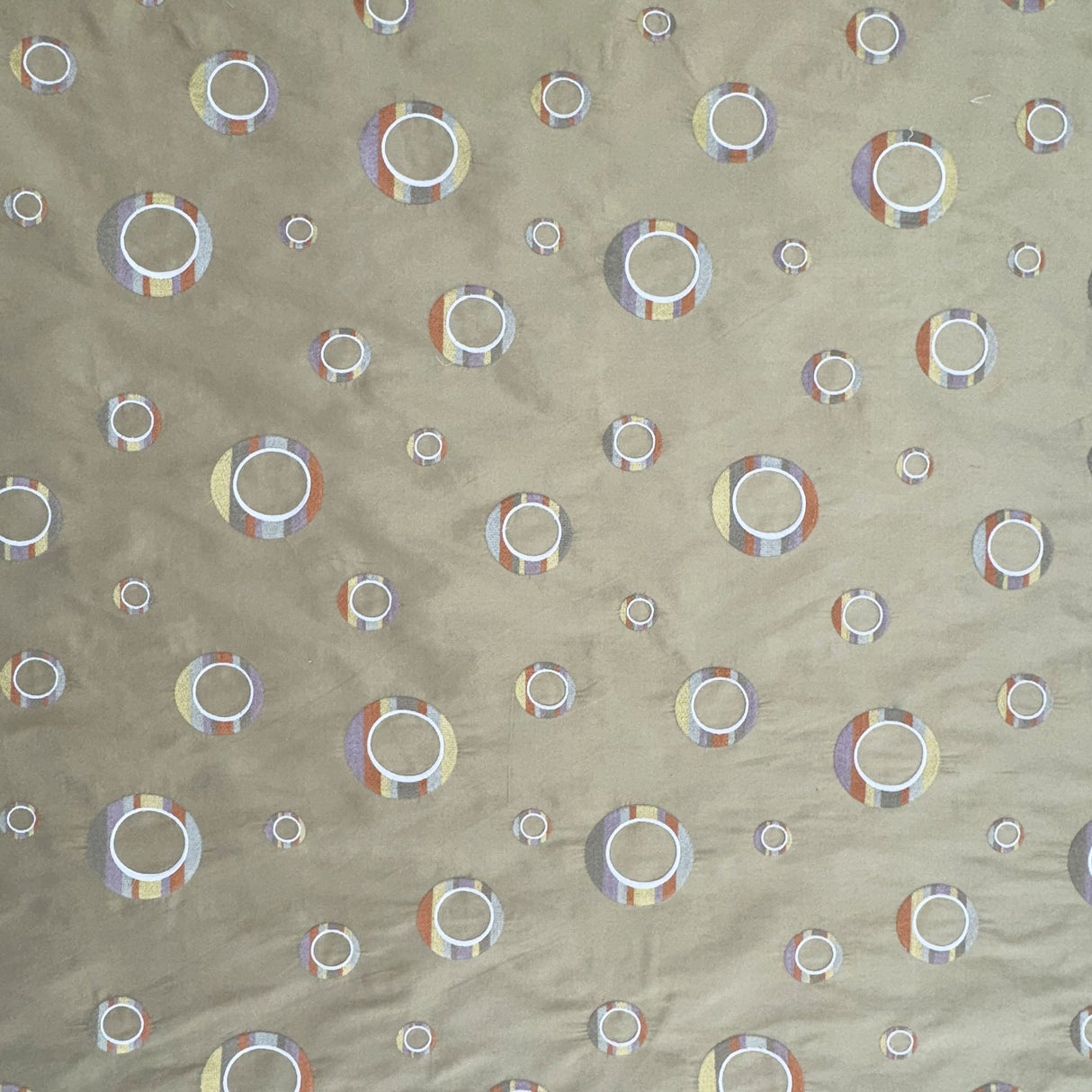 Disco Silk Fabric - Multicolored Circle Pattern, 54" Width (1 Yard)