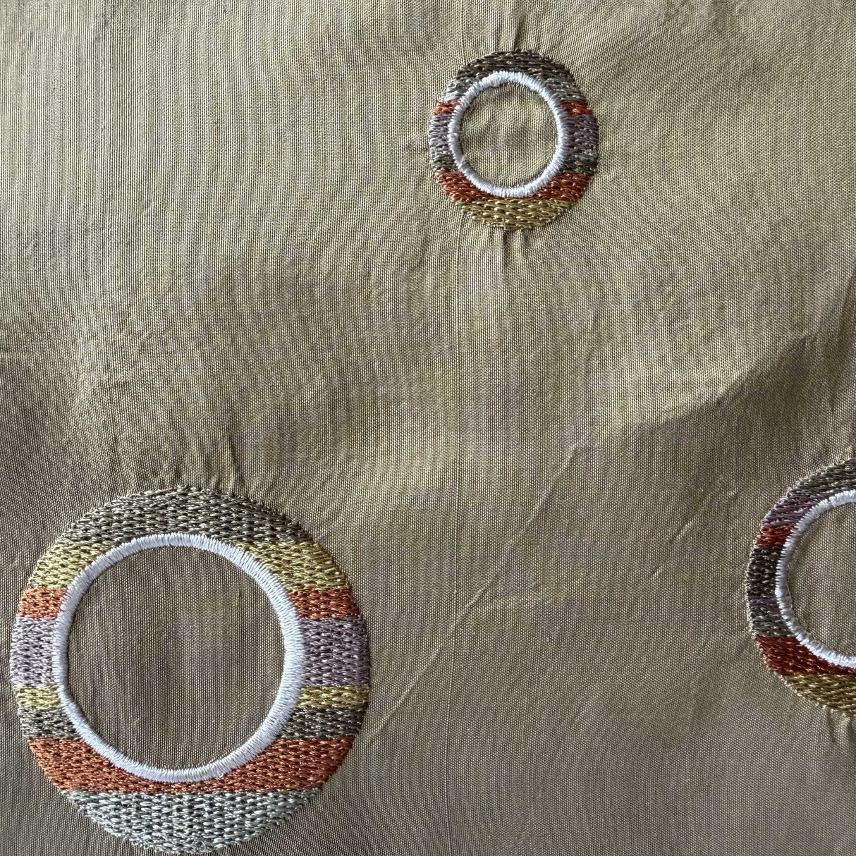 Disco Silk Fabric - Multicolored Circle Pattern, 54" Width (1 Yard)