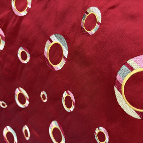 Disco Silk Fabric - Multicolored Circle Pattern, 54" Width (1 Yard)