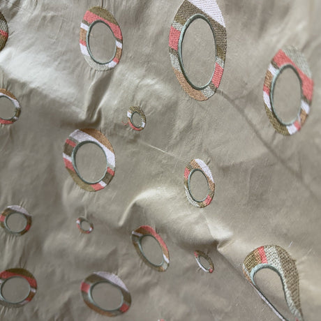 Disco Silk Fabric - Multicolored Circle Pattern, 54" Width (1 Yard)