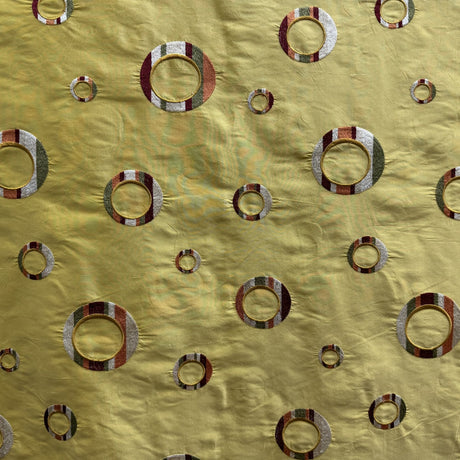 Disco Silk Fabric - Multicolored Circle Pattern, 54" Width (1 Yard)