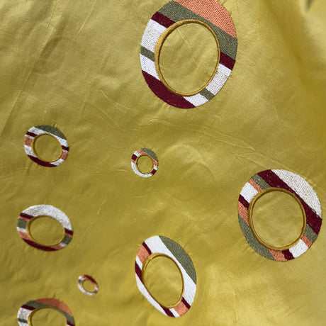 Disco Silk Fabric - Multicolored Circle Pattern, 54" Width (1 Yard)