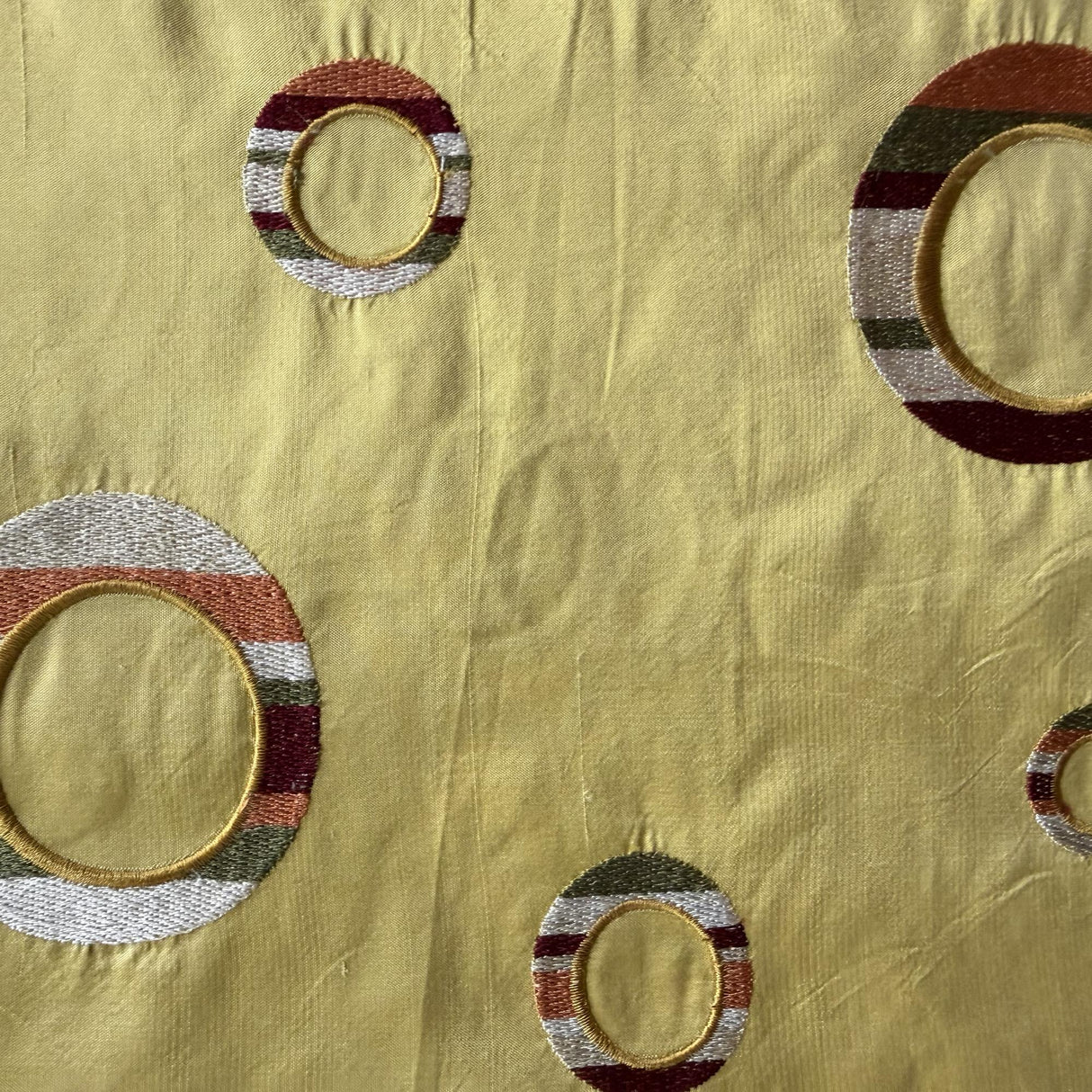 Disco Silk Fabric - Multicolored Circle Pattern, 54" Width (1 Yard)