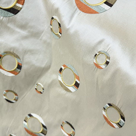 Disco Silk Fabric - Multicolored Circle Pattern, 54" Width (1 Yard)