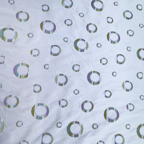 Disco Silk Fabric - Multicolored Circle Pattern, 54" Width (1 Yard)