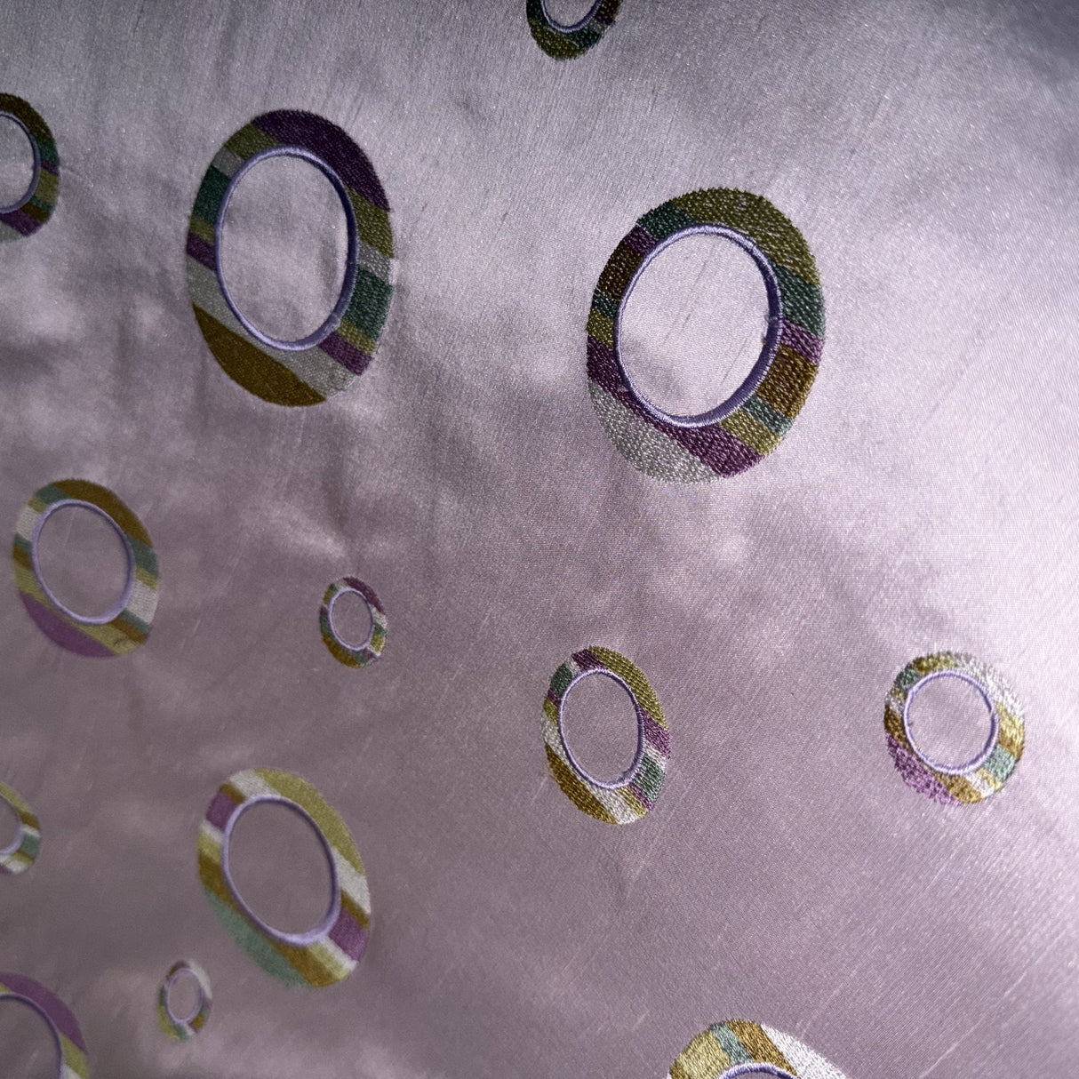 Disco Silk Fabric - Multicolored Circle Pattern, 54" Width (1 Yard)