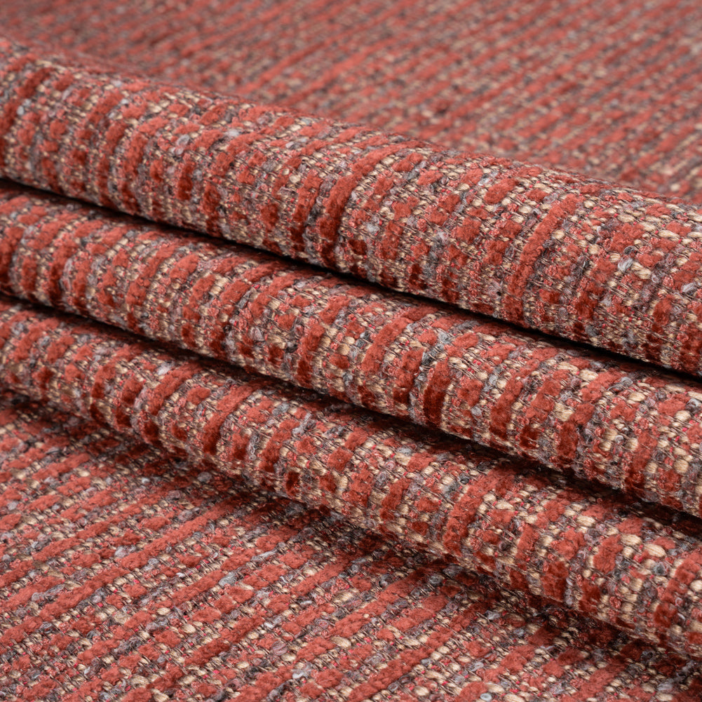 Tweed Upholstery Chenille - Bloodstone Striated - Caprona Collection