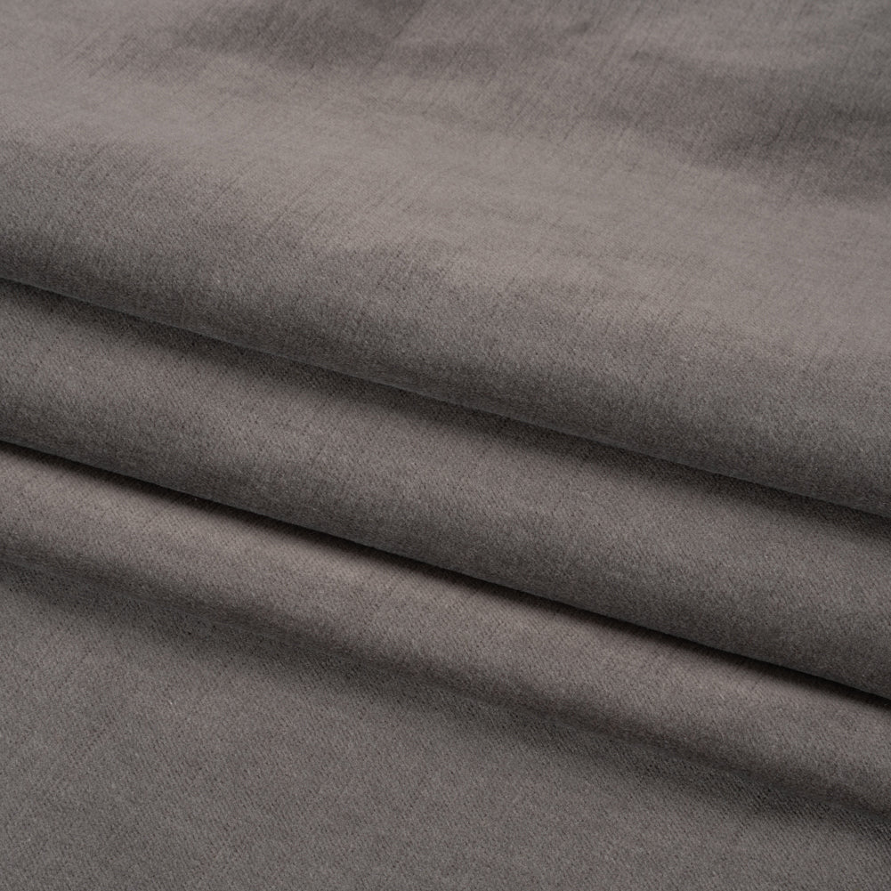 Polyester and Cotton Upholstery Velvet - Nickel - Corry Collection