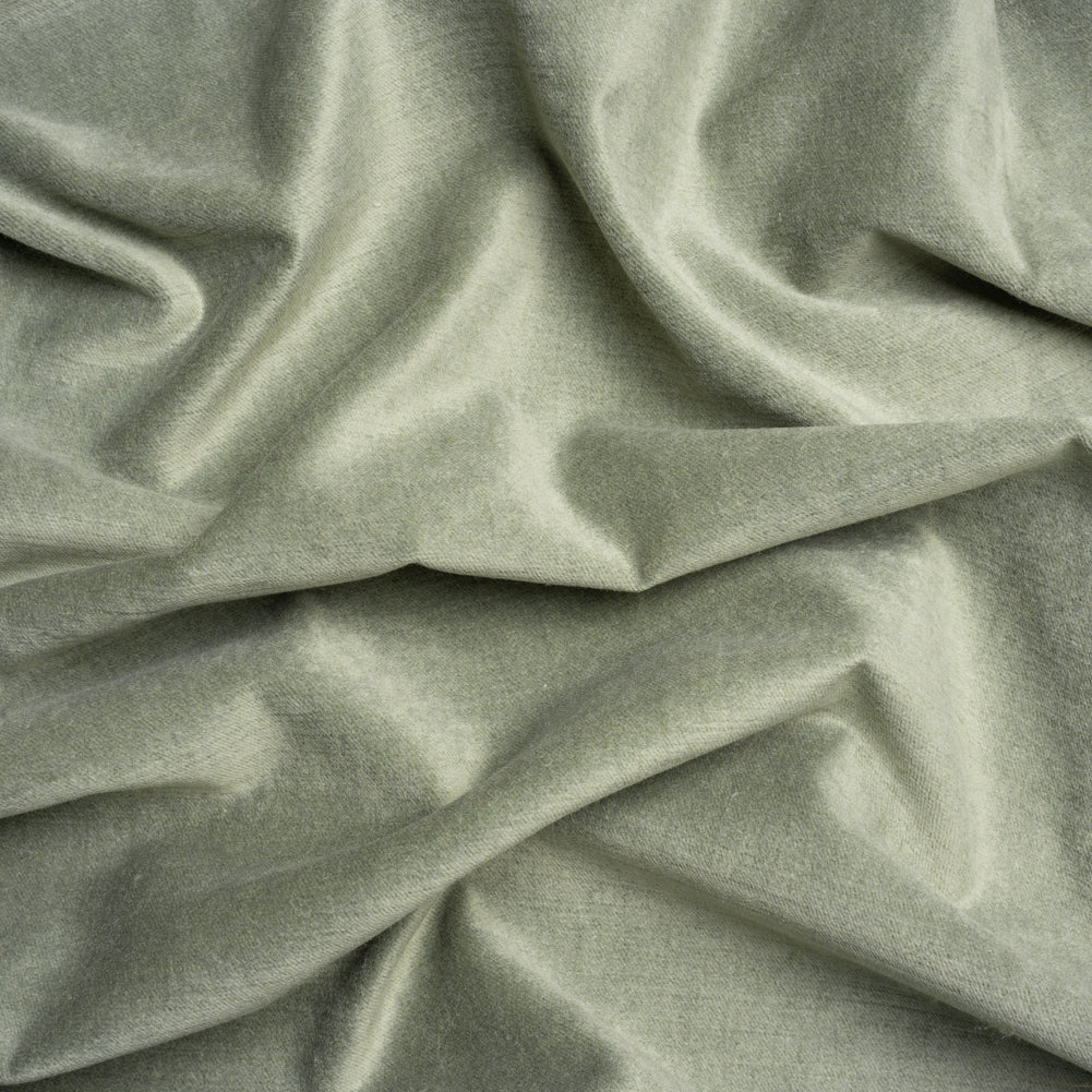 Polyester and Cotton Upholstery Velvet - Sage - Corry Collection