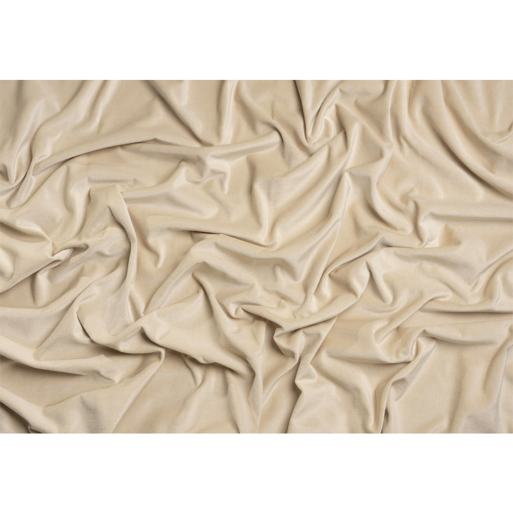 Polyester and Cotton Upholstery Velvet - Sand - Corry Collection