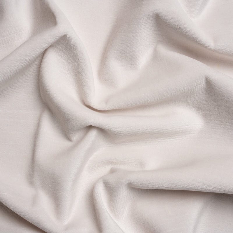 Polyester and Cotton Upholstery Velvet - Snow - Corry Collection
