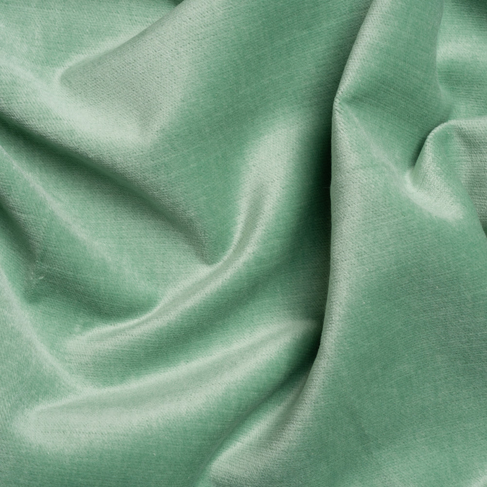 Polyester and Cotton Upholstery Velvet - Spearmint - Corry Collection