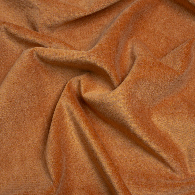 Polyester and Cotton Upholstery Velvet - Tangerine - Corry Collection