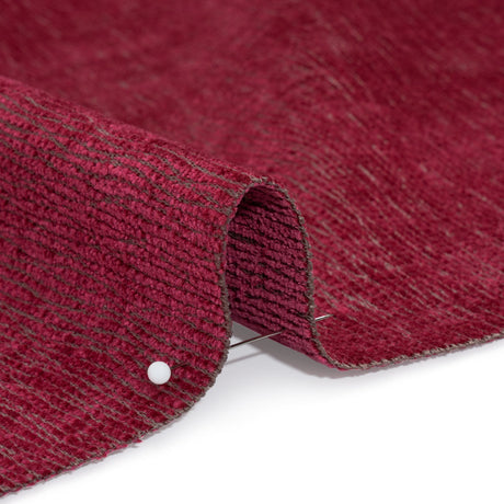Chenille Upholstery Woven with Latex Backing - Magenta - Lovell Collection