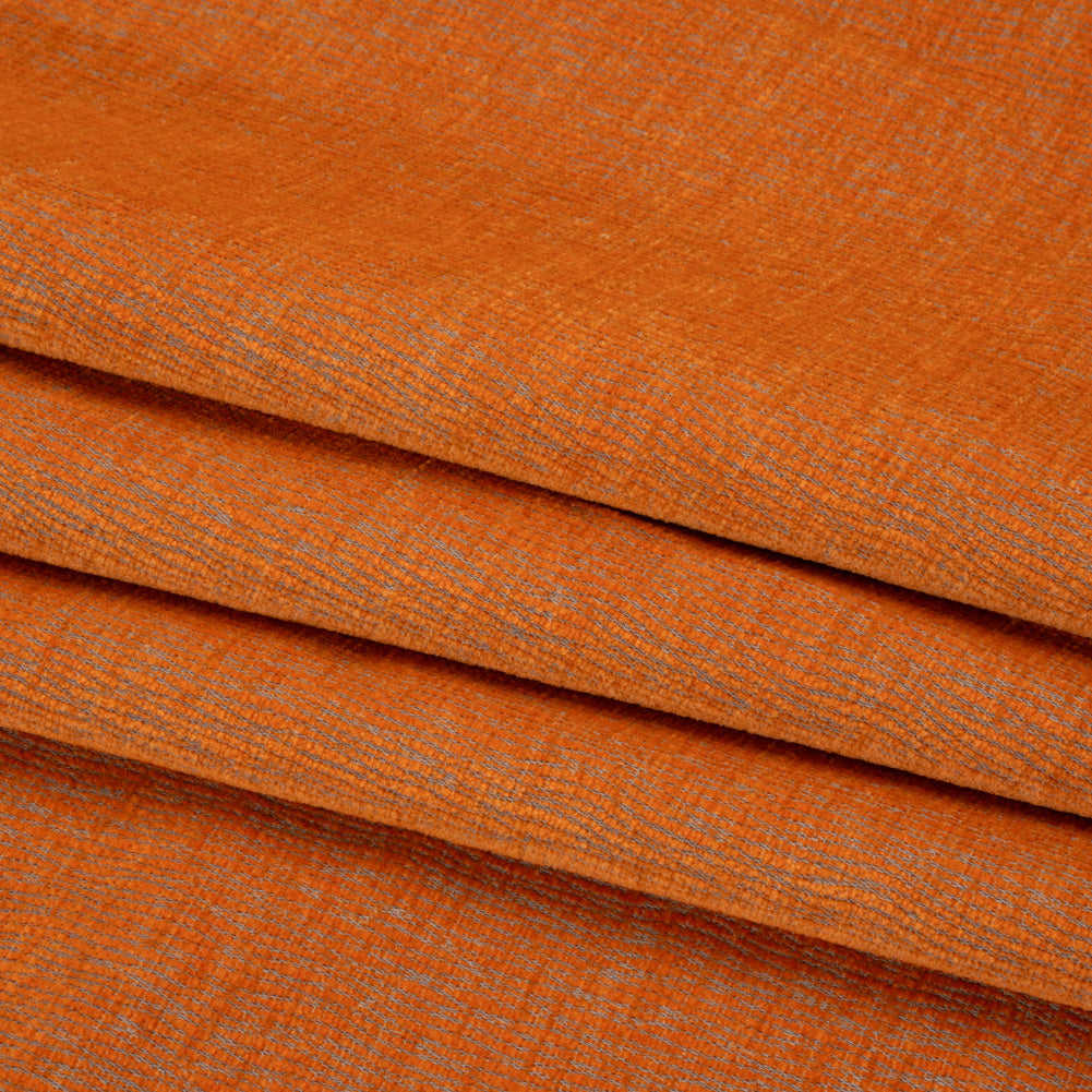 Chenille Upholstery Woven with Latex Backing - Nectarine - Lovell Collection