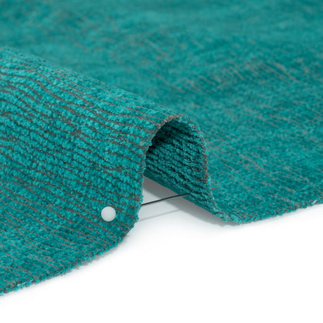 Chenille Upholstery Woven with Latex Backing - Turquoise - Lovell Collection