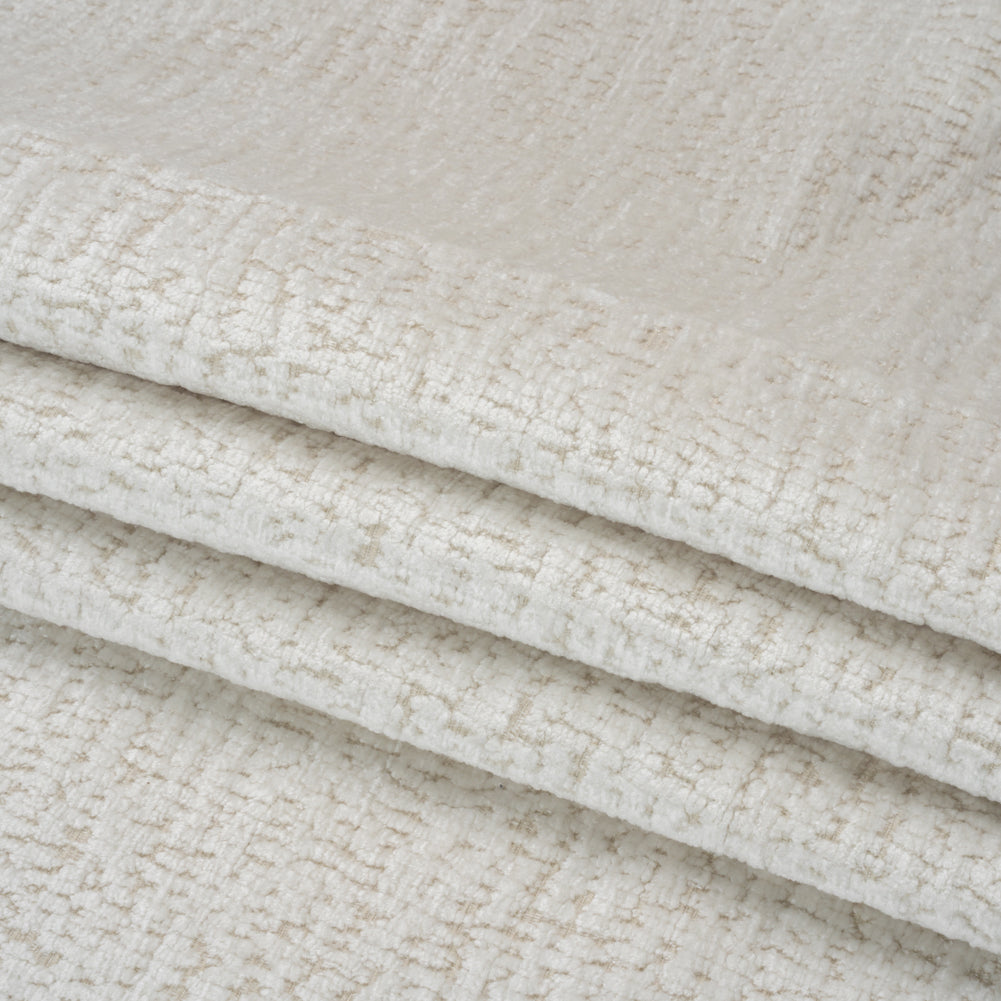 Textured Upholstery Chenille - White Hot - Odie Collection