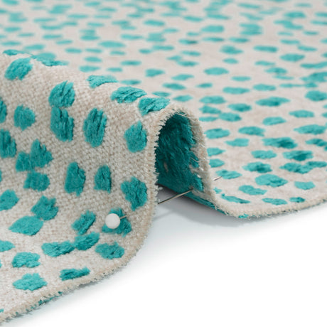 Upholstery Chenille - Aqua Spotted - Piperhill Collection