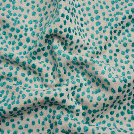 Upholstery Chenille - Aqua Spotted - Piperhill Collection