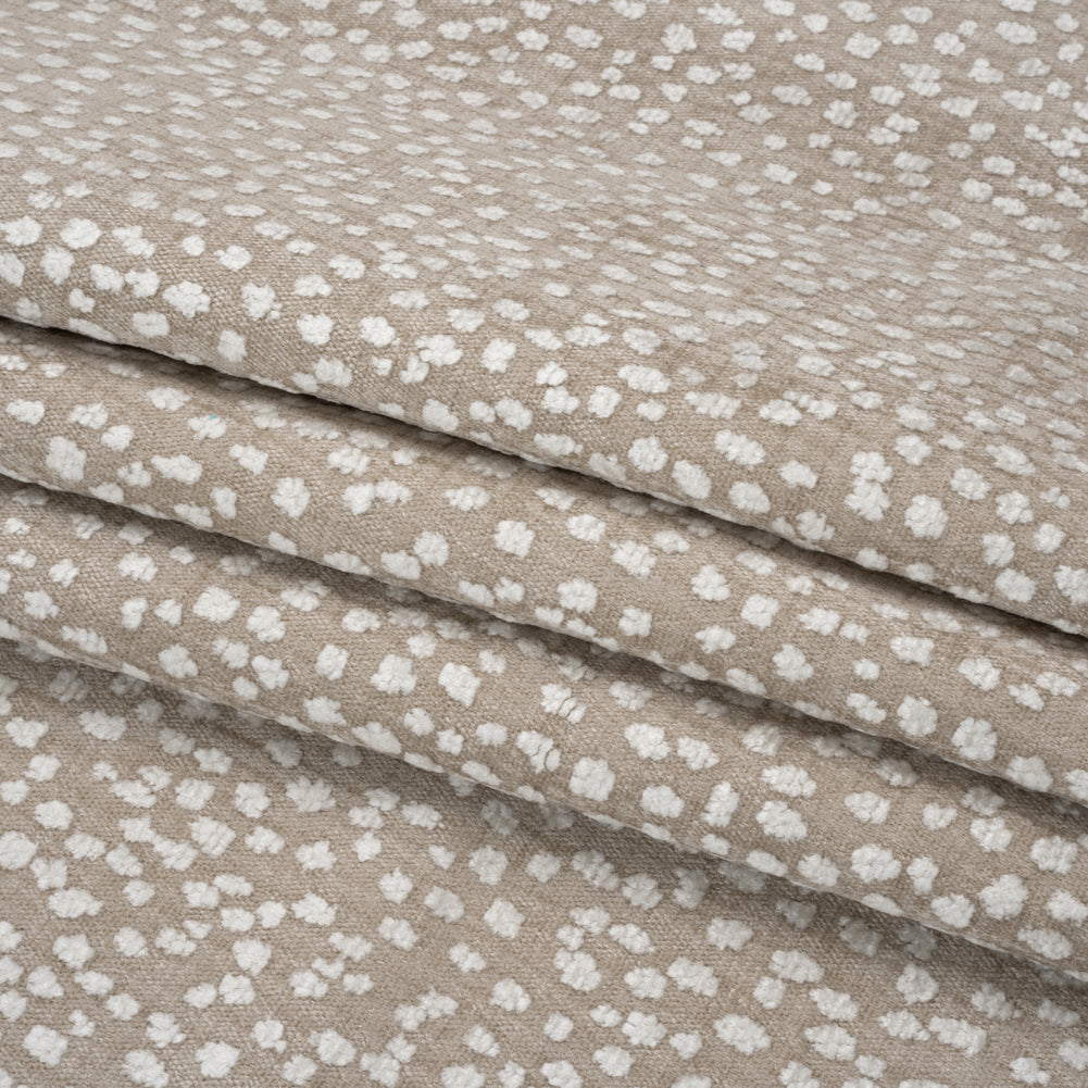 Upholstery Chenille - Beige Spotted - Piperhill Collection