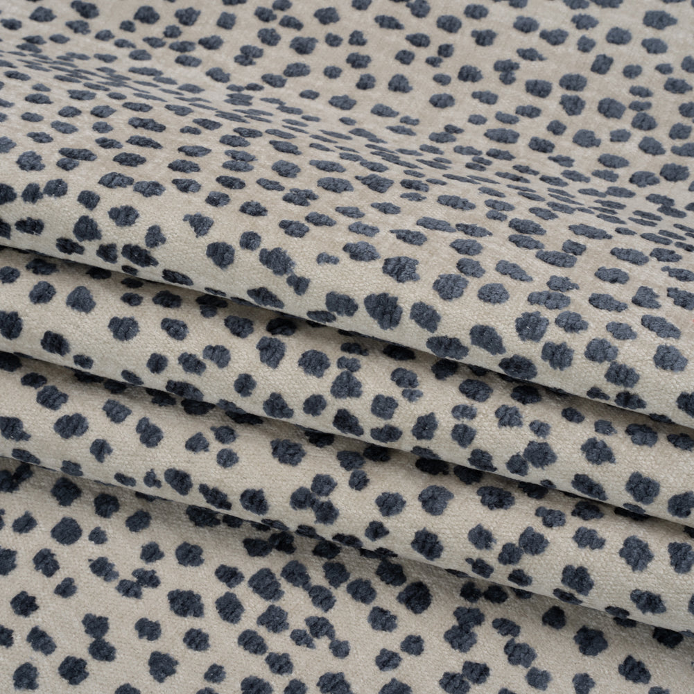 Upholstery Chenille - Sapphire Spotted - Piperhill Collection