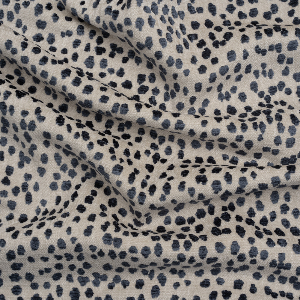 Upholstery Chenille - Sapphire Spotted - Piperhill Collection