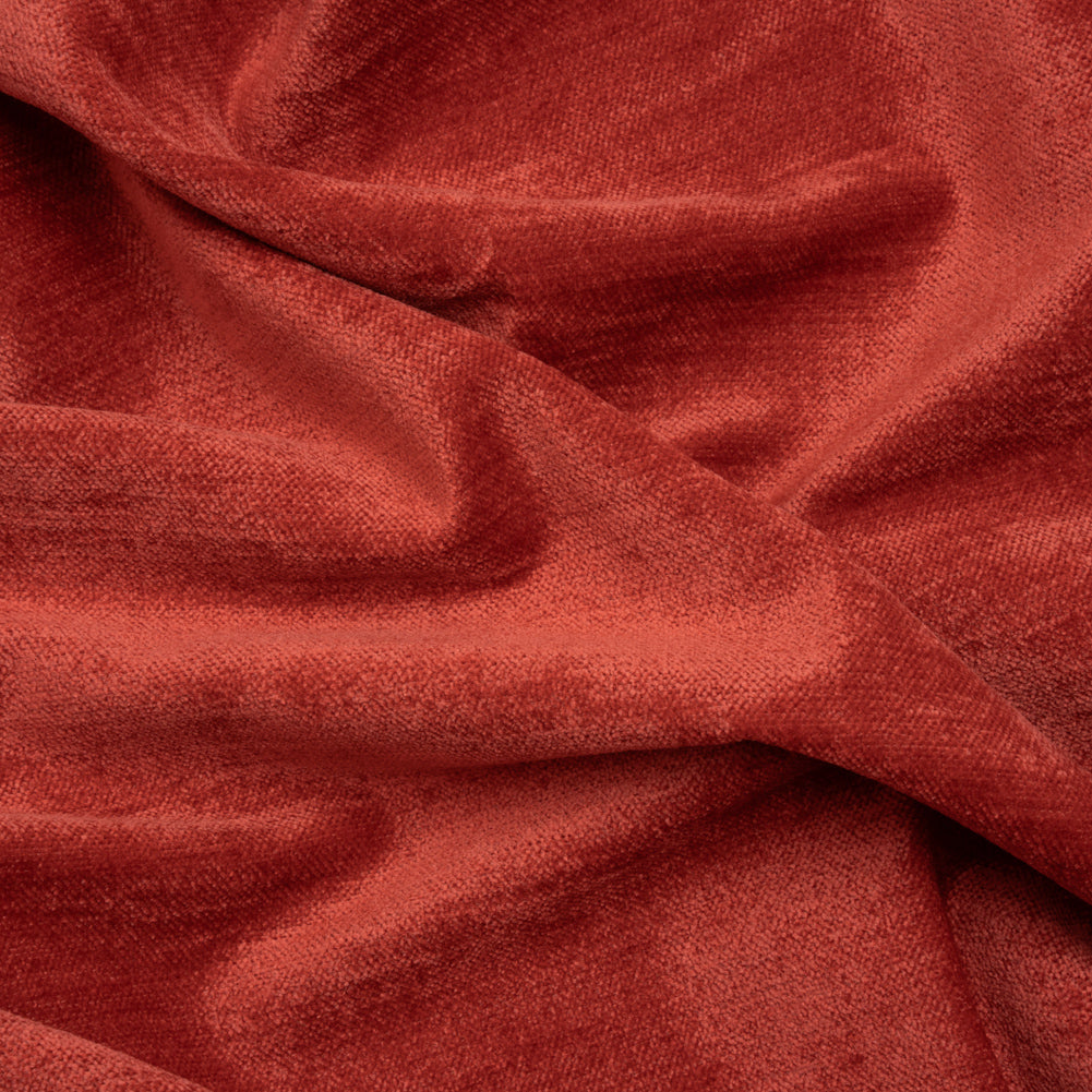 Upholstery Chenille with Latex Backing - Tomato - Tonnet Collection