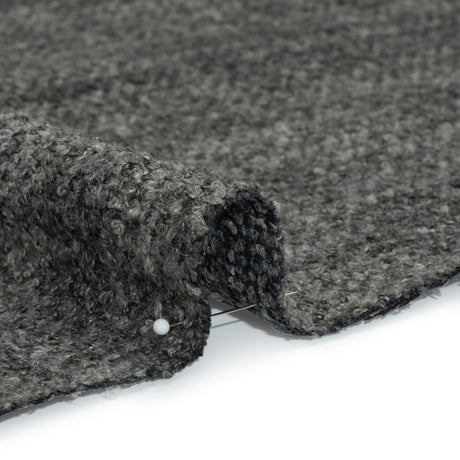 Tweed Upholstery Boucle with Latex Backing - Graphite - Algrove Collection