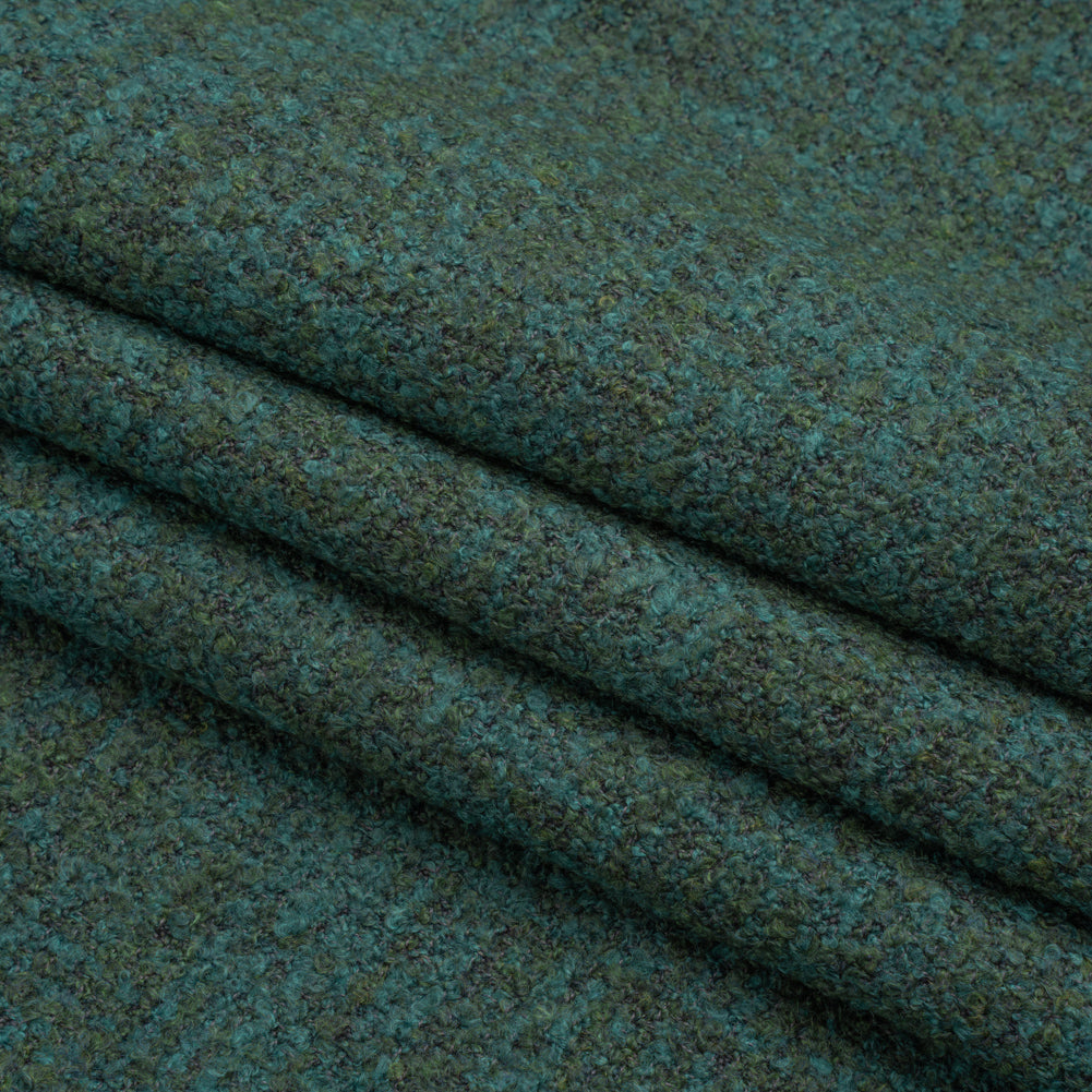 Tweed Upholstery Boucle with Latex Backing - Peacock - Algrove Collection