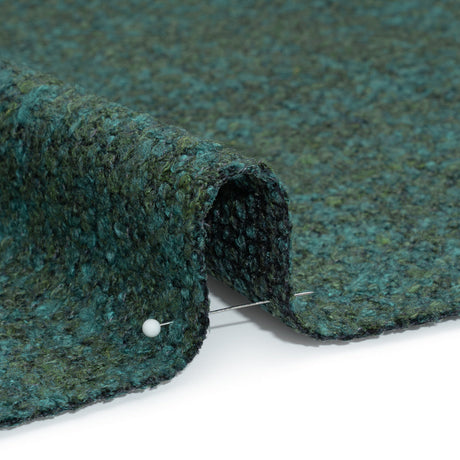 Tweed Upholstery Boucle with Latex Backing - Peacock - Algrove Collection