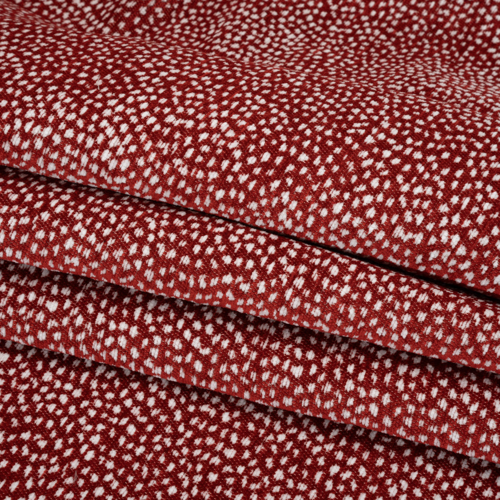 Upholstery Chenille - Cherry Spotted - Remus Collection