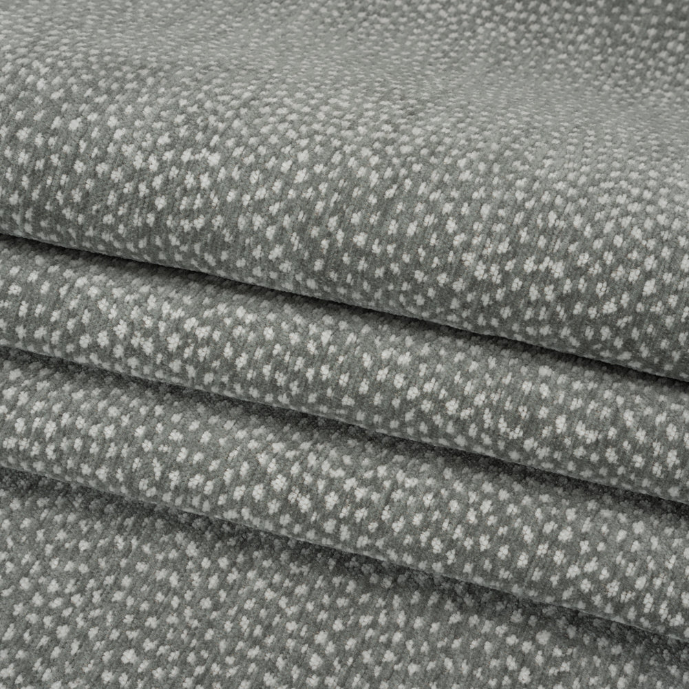 Upholstery Chenille - Platinum Spotted - Remus Collection