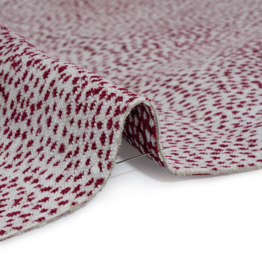 Upholstery Chenille - Raspberry Spotted - Remus Collection