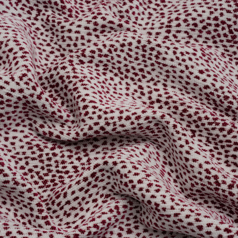 Upholstery Chenille - Raspberry Spotted - Remus Collection