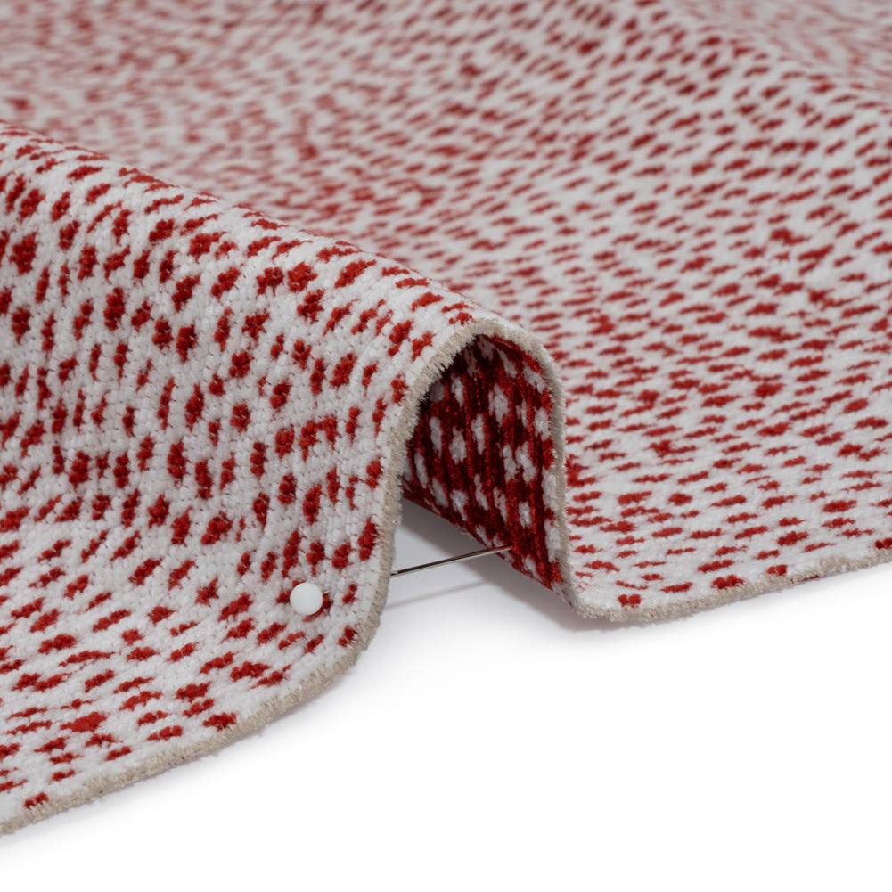 Upholstery Chenille - Ruby Spotted - Remus Collection