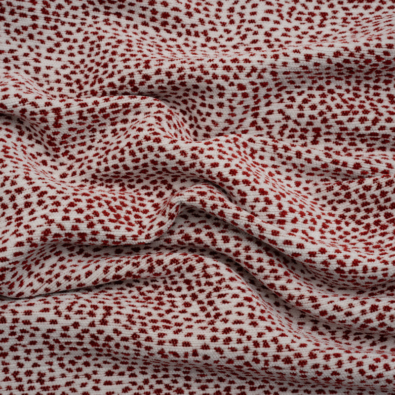 Upholstery Chenille - Ruby Spotted - Remus Collection