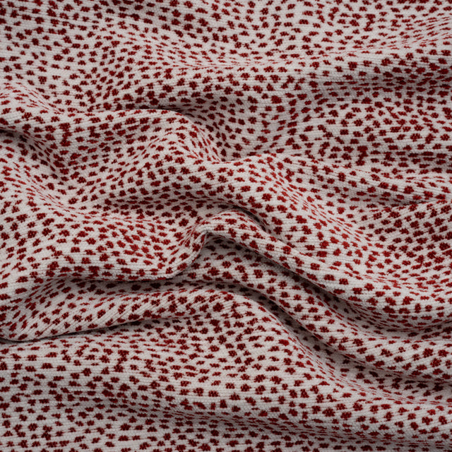 Upholstery Chenille - Ruby Spotted - Remus Collection