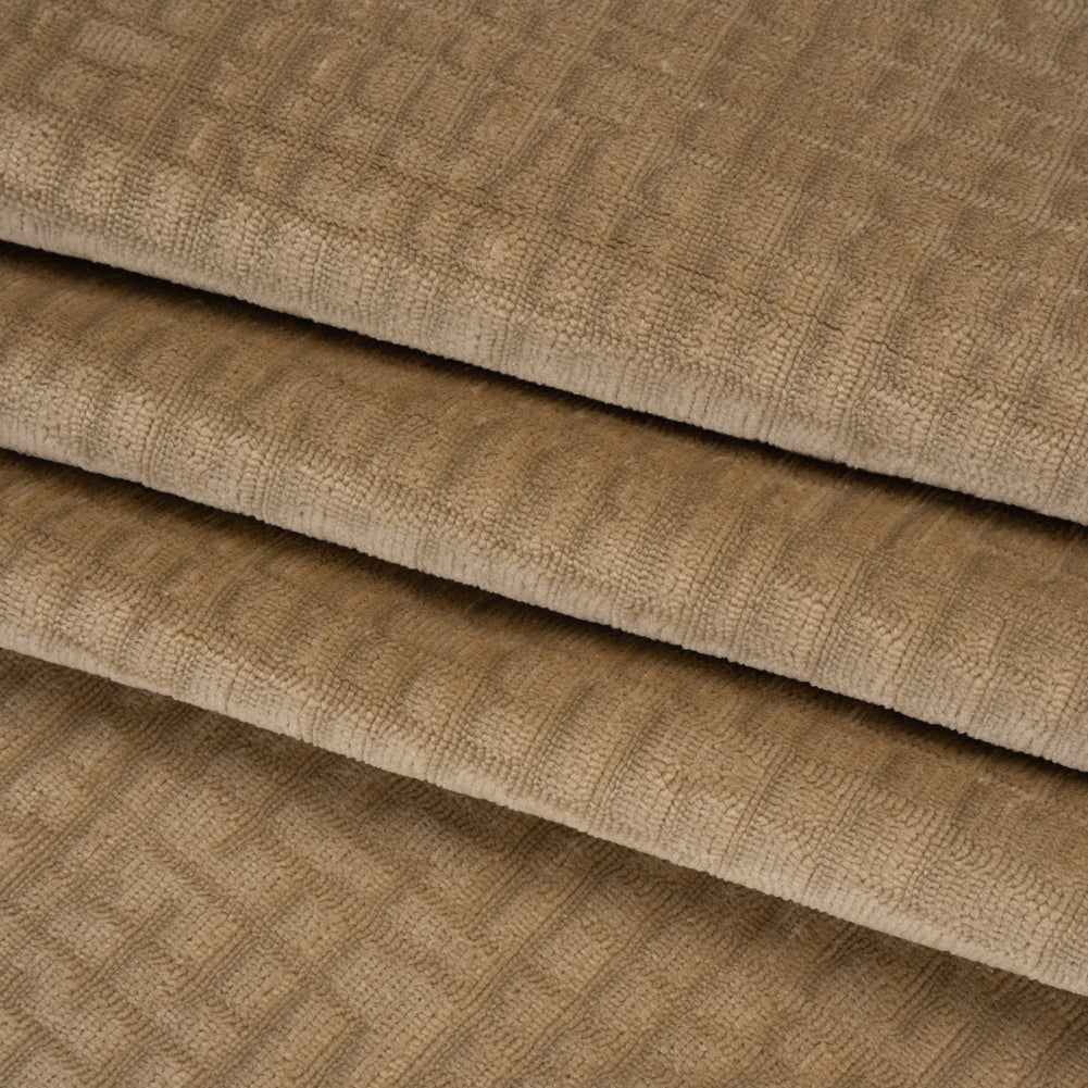 Polyester Upholstery Chenille - Fawn Grid Texture - Carolina Collection