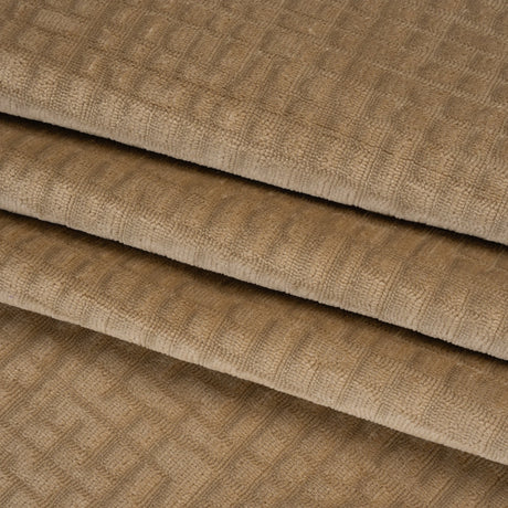 Polyester Upholstery Chenille - Fawn Grid Texture - Carolina Collection