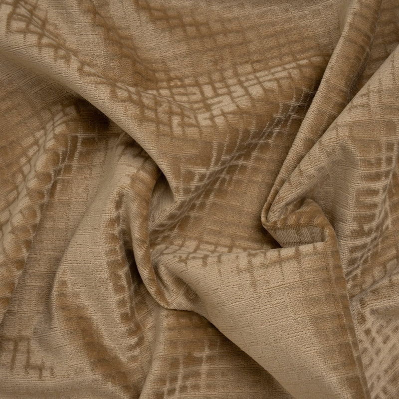 Polyester Upholstery Chenille - Fawn Grid Texture - Carolina Collection