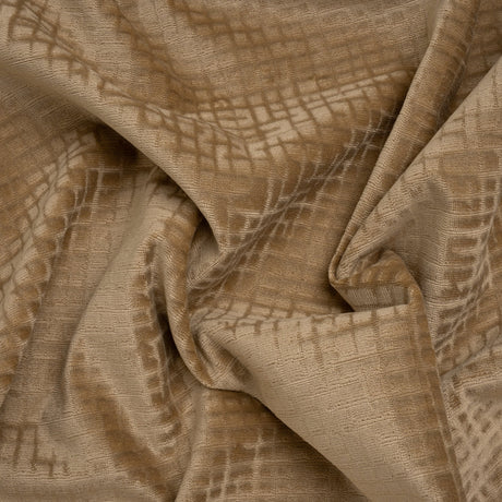 Polyester Upholstery Chenille - Fawn Grid Texture - Carolina Collection