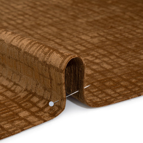 Polyester Upholstery Chenille - Ginger Grid Texture - Carolina Collection